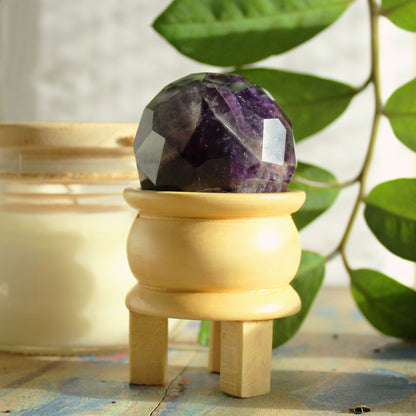 ESFERA FACETADA CON SOPORTE - AMATISTA