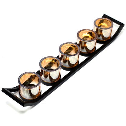 CANDELABRO DE HIERRO - REPISA 5 TAZAS