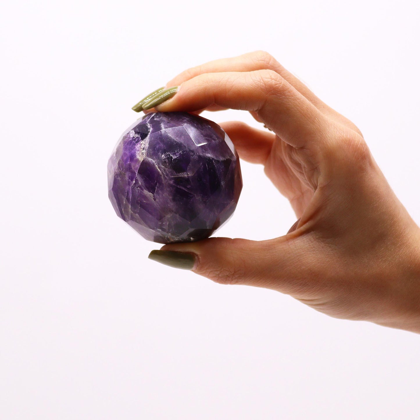 ESFERA FACETADA CON SOPORTE - AMATISTA