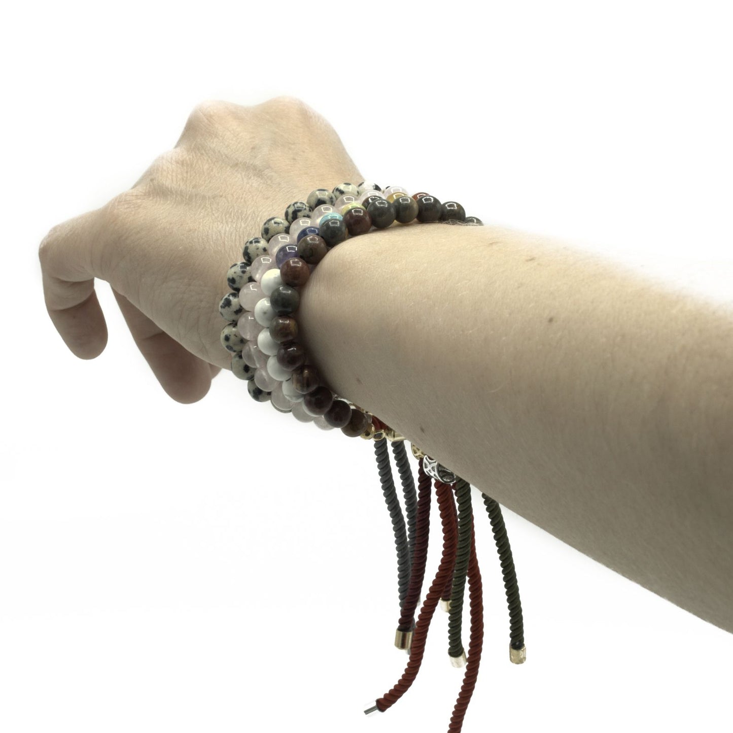 PULSERA AJUSTABLE DE HILO - CUARZO ROSA