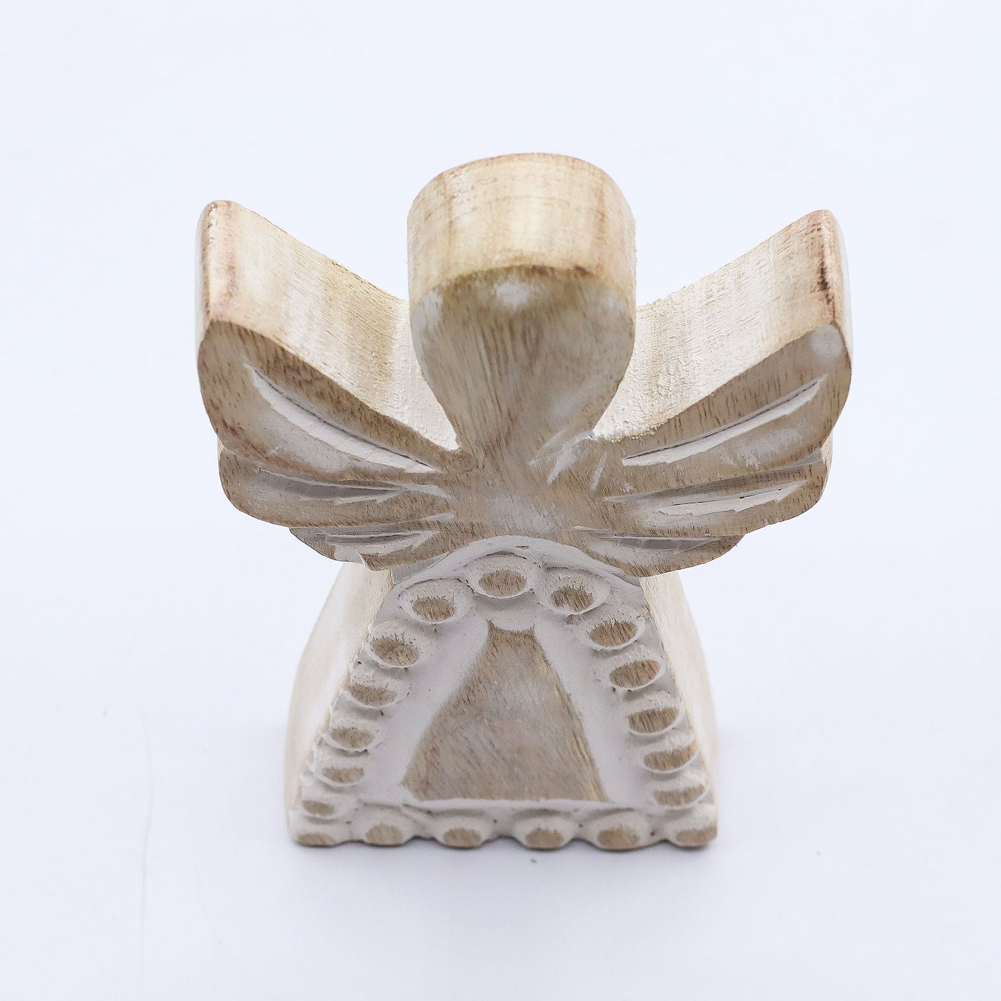 ÁNGEL DE MADERA - ESMALTE BLANCO 13CM