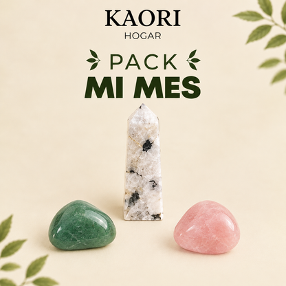 PACK MI MES - CUARZO ROSA, AVENTURINA VERDE, PIEDRA LUNAR