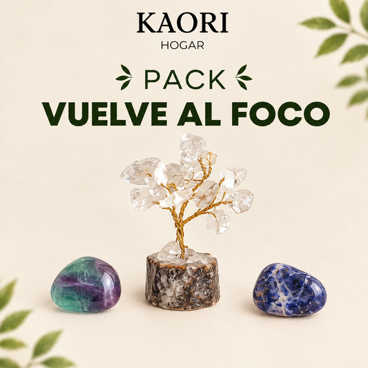 PACK VUELVE AL FOCO - FLUORITA, SODALITA, CUARZO DE ROCA