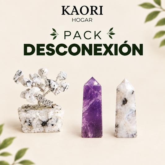 PACK DESCONEXIÓN - AMATISTA, HOWLITA BLANCA, PIEDRA LUNAR