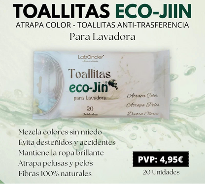 TOALLITAS ECO-JIN - ATRAPA COLOR PARA LAVADORA · FIBRAS 100% NATURALES